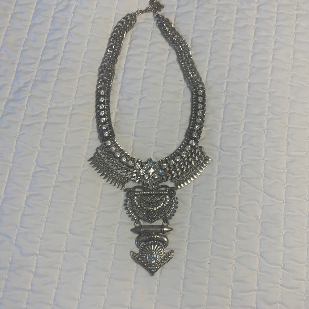 Silver statement necklace. Used.